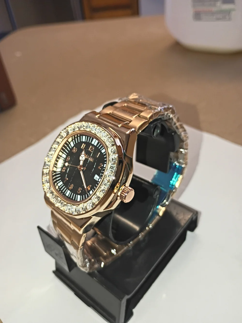 rose-Gold Tone Crystal Accent Women's Watch